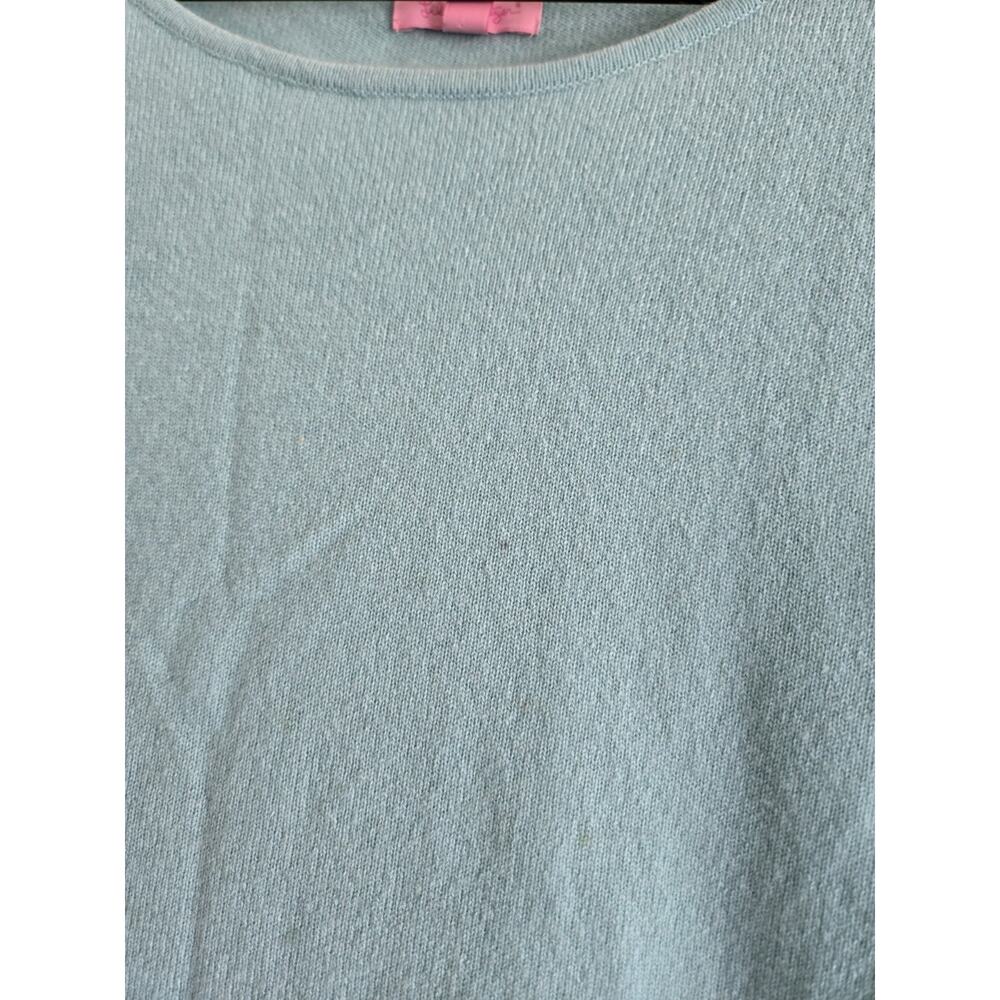 Lilly Pulitzer Fairfax Cashmere Blue Green Fringe Sweater Small Coastal Luxury - Picture 9 of 10